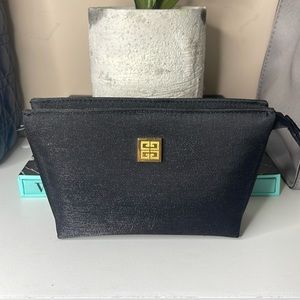Givanchy Black Metallic Mini Zip Makeup Pouch